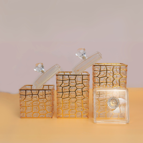 4. Acrylic jar airtight Set of 3 | 500ml | 750ml | 1000ml food grade premium quality
