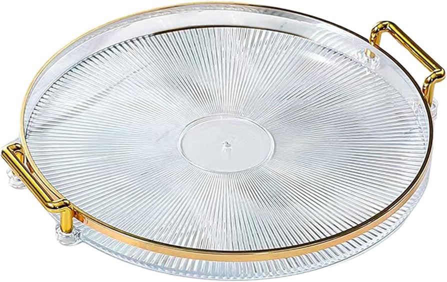 Luxury Serving Tray, with Handles Cosmetic Perfume Makeup Display Multifunction Decorative Decorative Tray, Jewelry Tray for Living Room