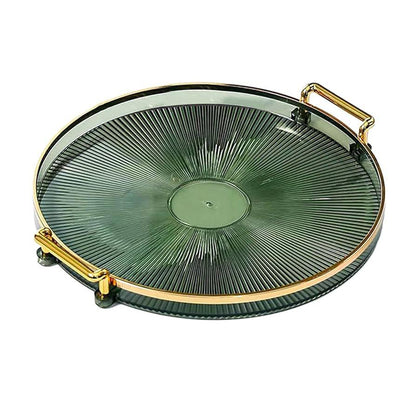 Luxury Serving Tray, with Handles Cosmetic Perfume Makeup Display Multifunction Decorative Decorative Tray, Jewelry Tray for Living Room