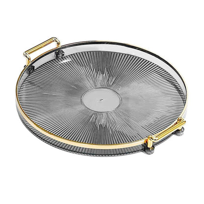 Luxury Serving Tray, with Handles Cosmetic Perfume Makeup Display Multifunction Decorative Decorative Tray, Jewelry Tray for Living Room
