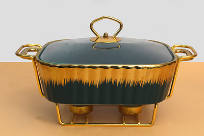 Casserole Dish Serving Tray Casserole Tray for Entertaining Holidays Wedding Black | 1X Chafing Dish-11 inches