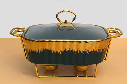 Casserole Dish Serving Tray Casserole Tray for Entertaining Holidays Wedding Black | 1X Chafing Dish-11 inches