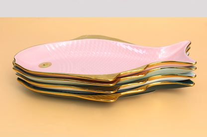 Ceramic fish Platter | set of 4