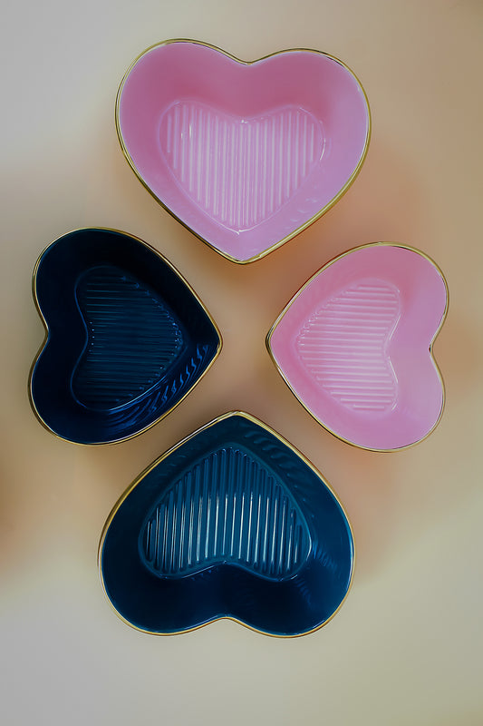 heart-shaped ceramic bowl set of 2