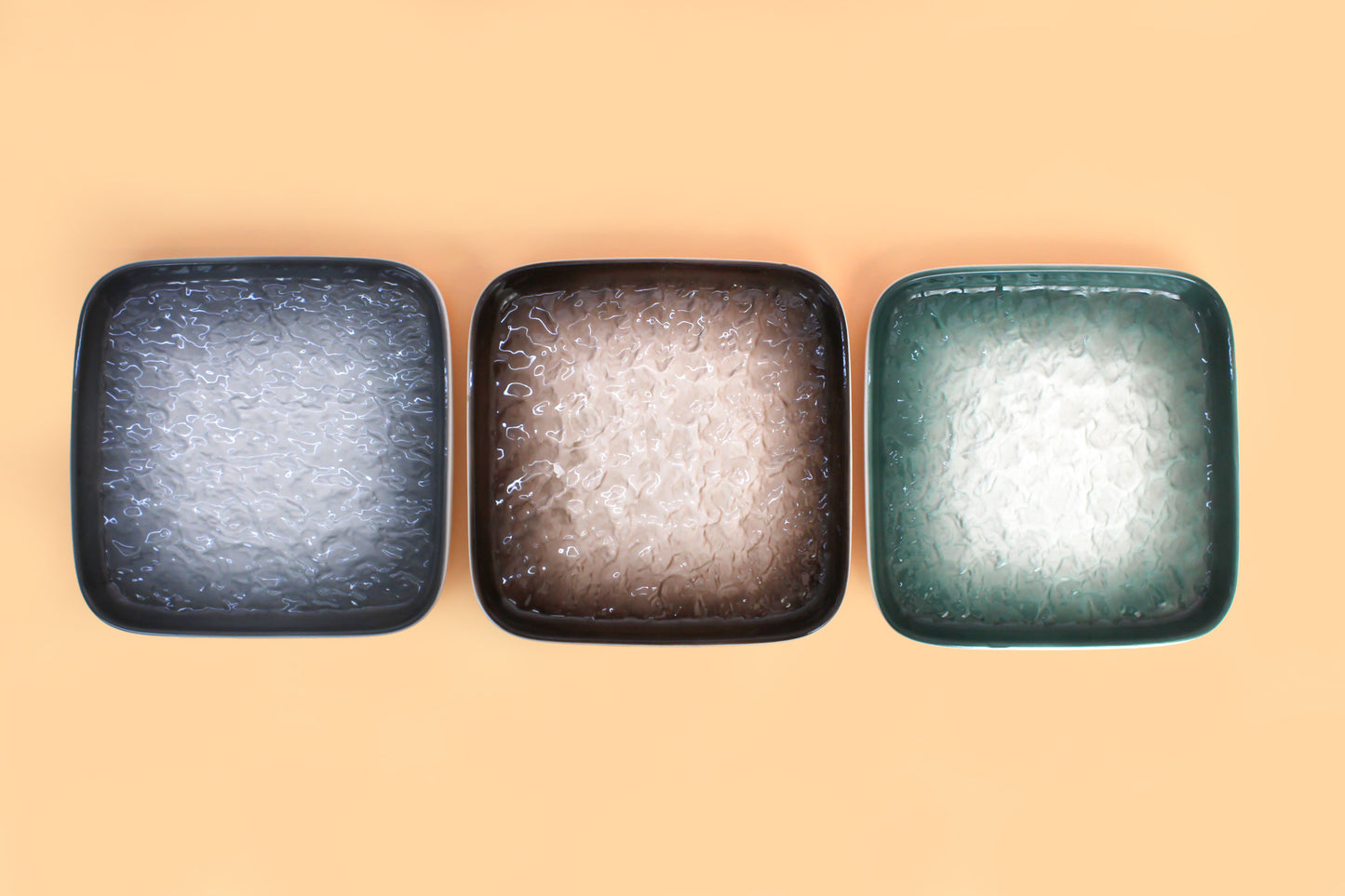 Porcelain Square Snack Plate set of 3