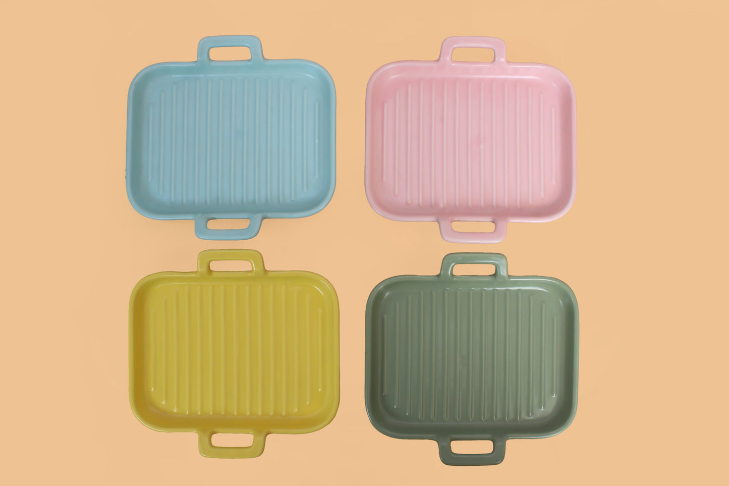 Microwave/oven safe serving platter set of 4