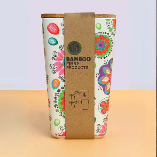 bamboo fiber storage box/canister with Air tight, Silicon Seal wooden lid to keep and serve dry fruits, chips, biscuits and candies. pack of 1 piece