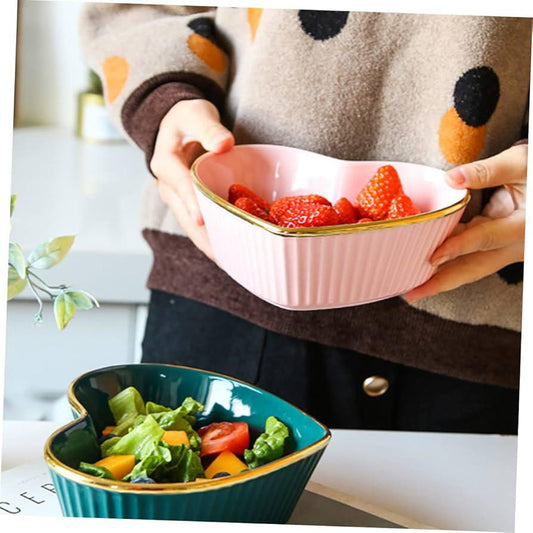 heart-shaped ceramic bowl set of 2